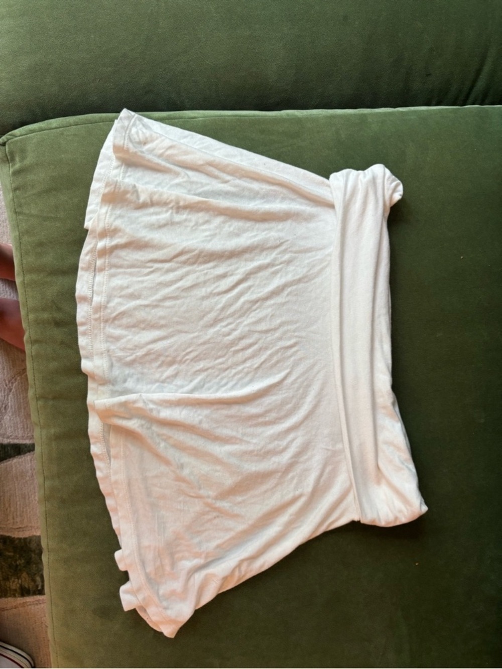Women’s White Fold-Over Waist Skirt